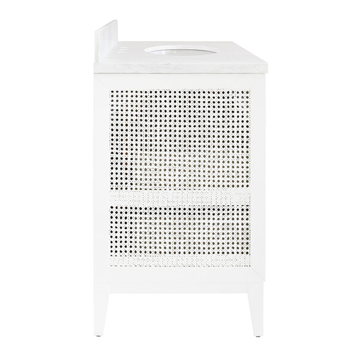 Sariah 36.5" White Cane & Marble Bath Linen