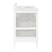 Sariah 36.5" White Cane & Marble Bath Linen