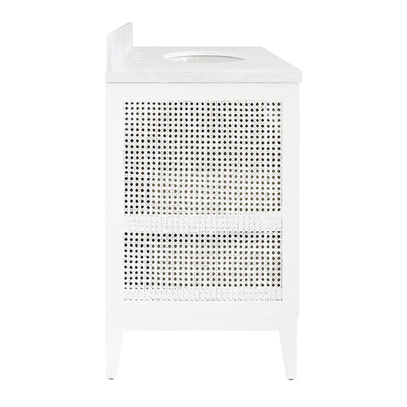 Sariah 36.5" White Cane & Marble Bath Linen