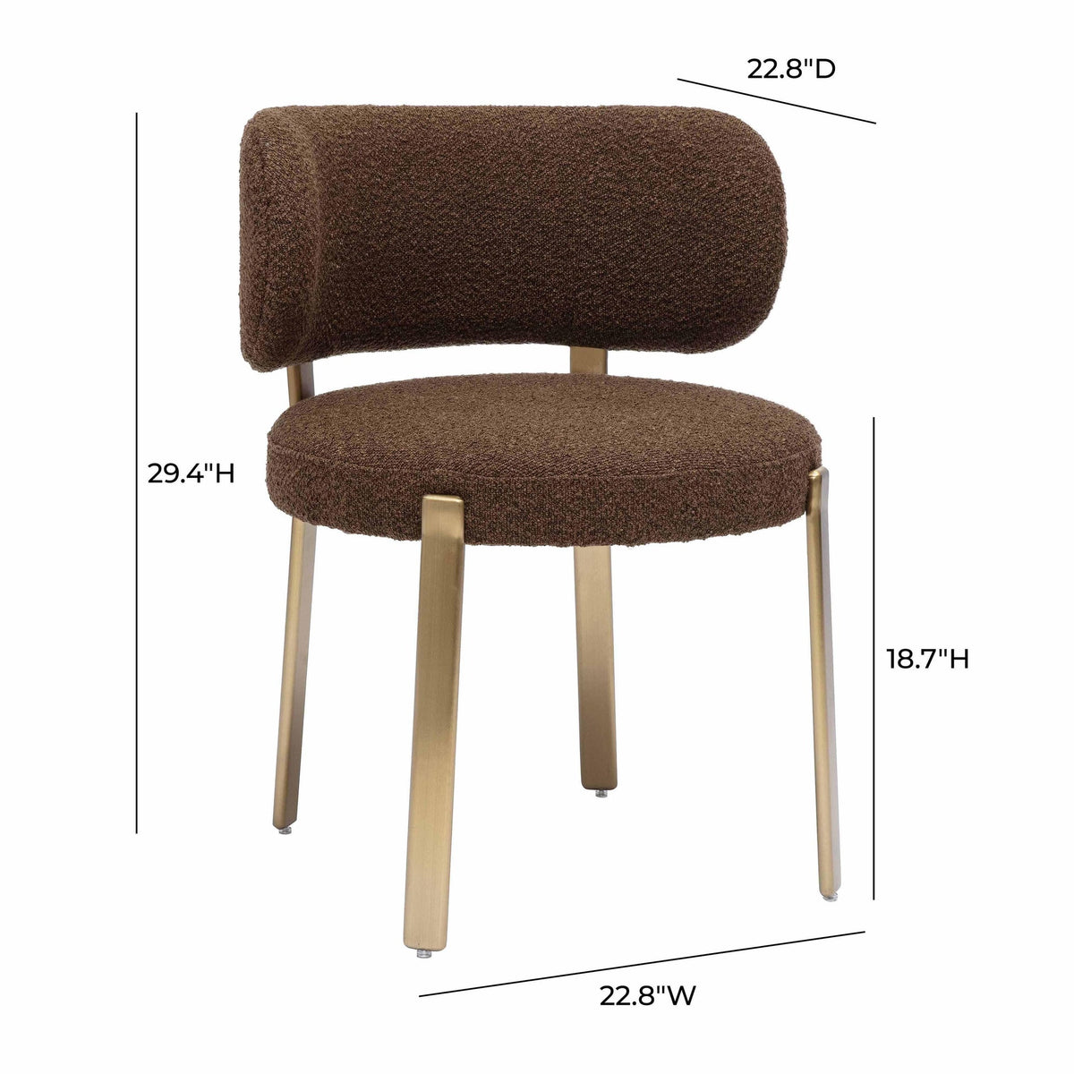 Havana Chocolate Brown Boucle Dining Chair