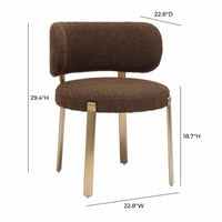 Havana Chocolate Brown Boucle Dining Chair