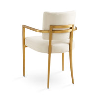 Rebeka Ivory Linen & Gold Dining Chairs - With Arms (Set of 2)