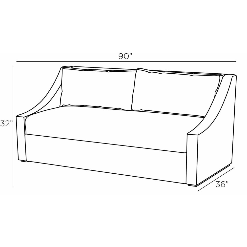 Bourdeaux 90" Flint Velvet Sofa