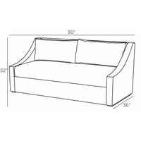 Bourdeaux 90" Flint Velvet Sofa