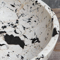 Modern White & Black Limestone Bowl