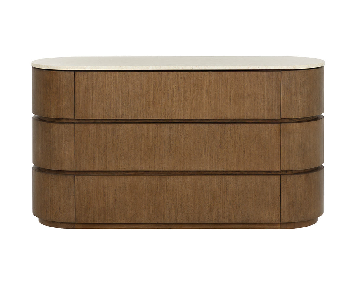 Caldora 59" Oak Veneer & Marble Top Dresser