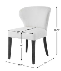 Kofi Off-White Boucle & Black Dining Chair (Set of 2)