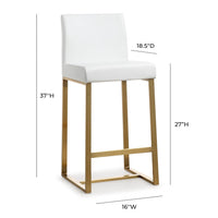 Moriah White Gold Steel Counter Stools (Set of 2) - Luxury Living Collection