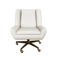 Mirian Alabaster Performance Fabric & Gold Desk Chair