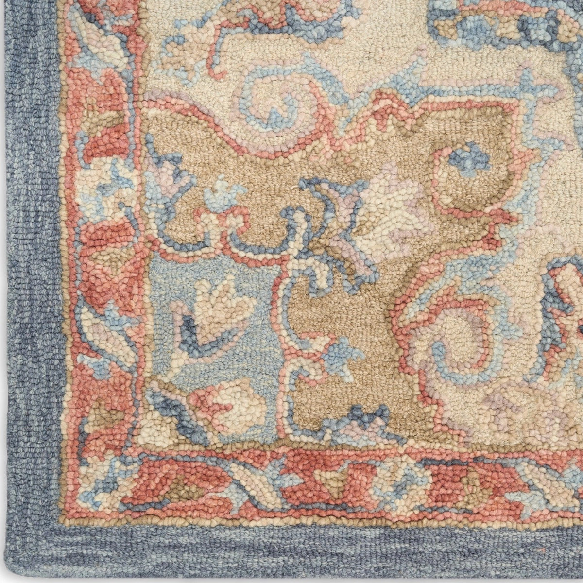 Goldie Blue Ivory Wool Persian Style Area Rug