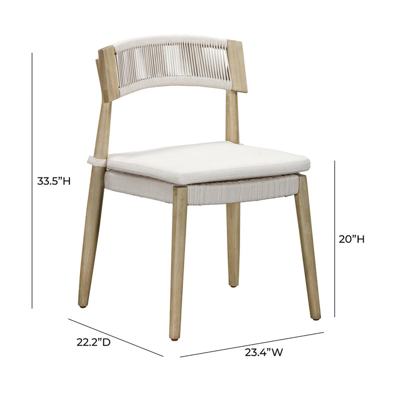 Spirah Cream Outdoor Dining Chair - Set of 2