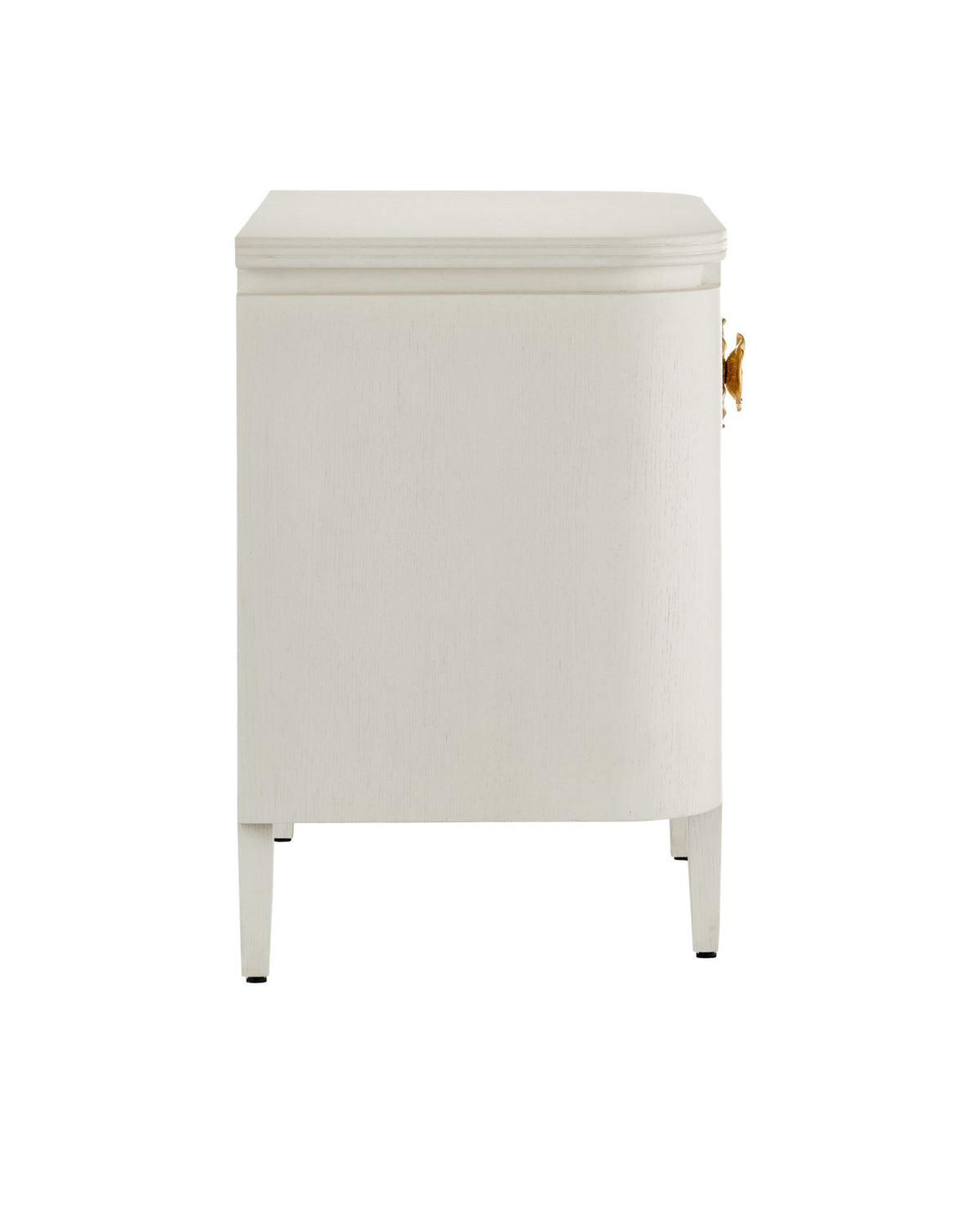 Fleur 28" White & Gold 2 Drawer Nightstand