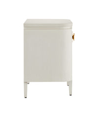 Fleur 28" White & Gold 2 Drawer Nightstand