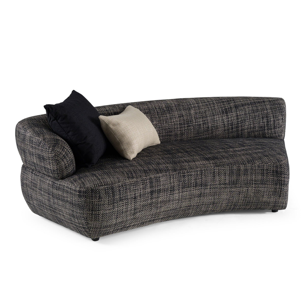 Daytenne 140" Modern Dark Grey Curved Sectional Sofa
