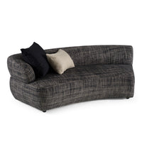 Daytenne 140" Modern Dark Grey Curved Sectional Sofa