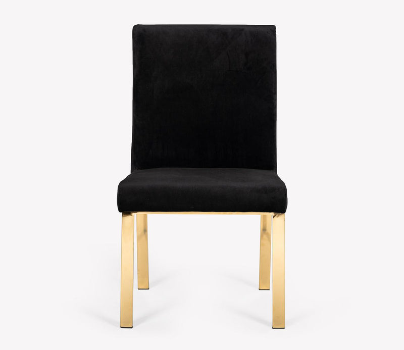 Dhana Modern Black Velvet & Gold Dining Chair