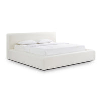 Aubrielle Cream Upcycled Linen Storage Bed