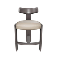 Horton Dark Brown Oak & Sahara Sand Leather Counter Stool