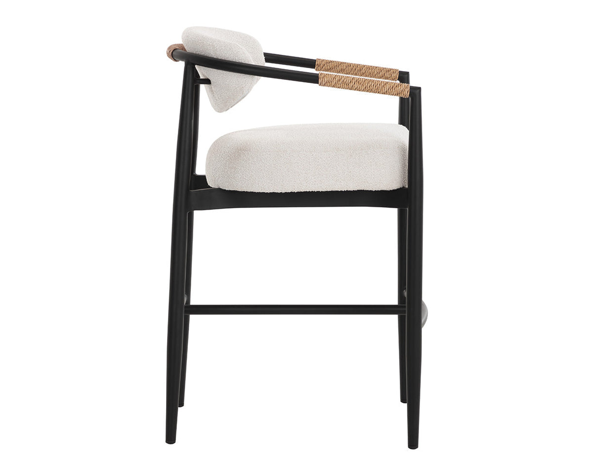 Marita Cream & Black Indoor/Outdoor Bar Stool