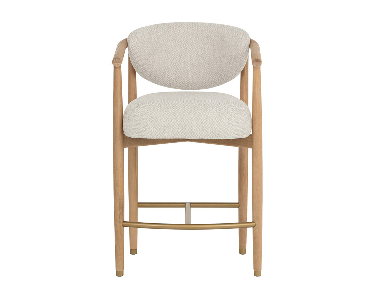 Sigrid Oatmeal Upholstered Oak Counter Stool