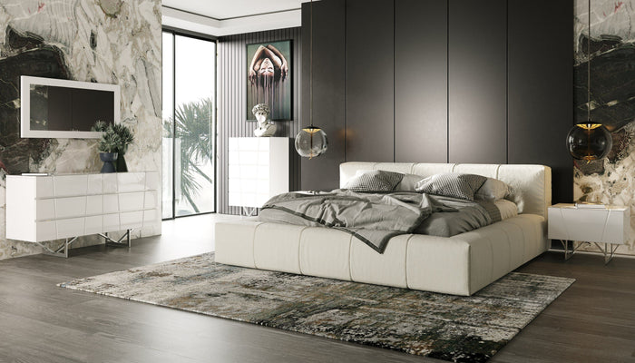 Toma Cream Channel Tufting Bed