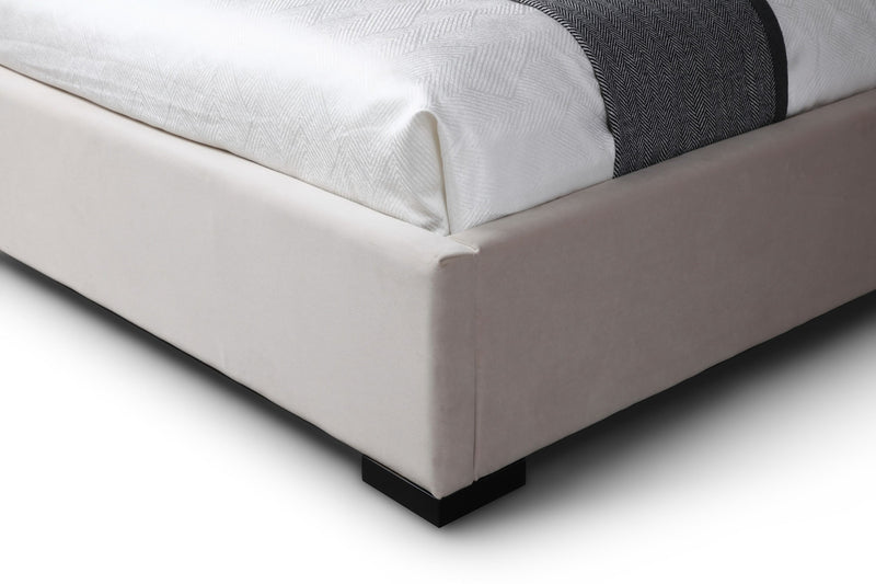 Loupe Modern Grey Velvet Bed