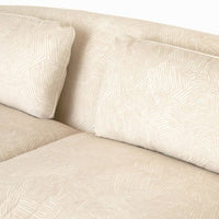 Vincent 80.5" Textured Ivory & Dark Walnut Sofa