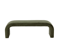 Nahara Rich Olive Plush Upholstered Arch Bench