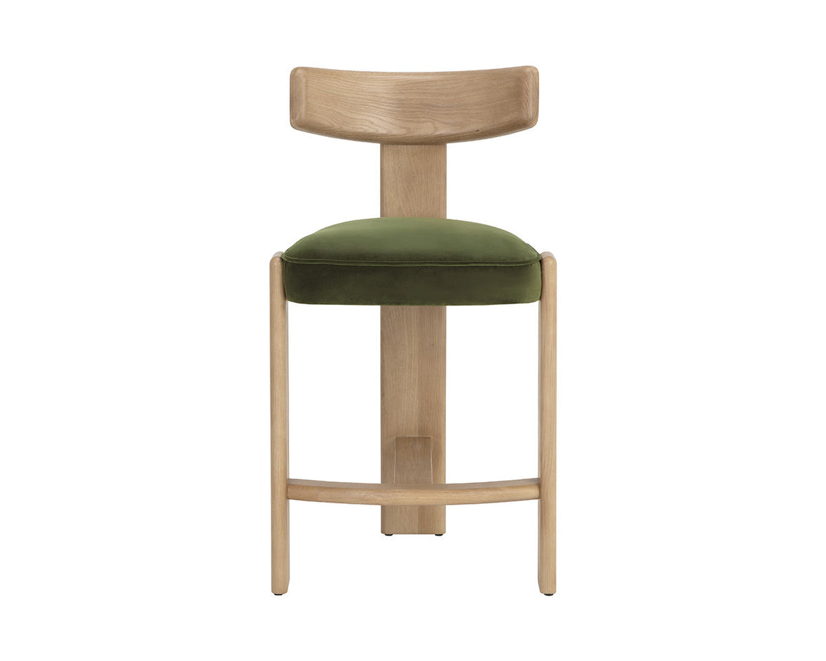 Horton Rustic Oak & Forest Green Counter Stool