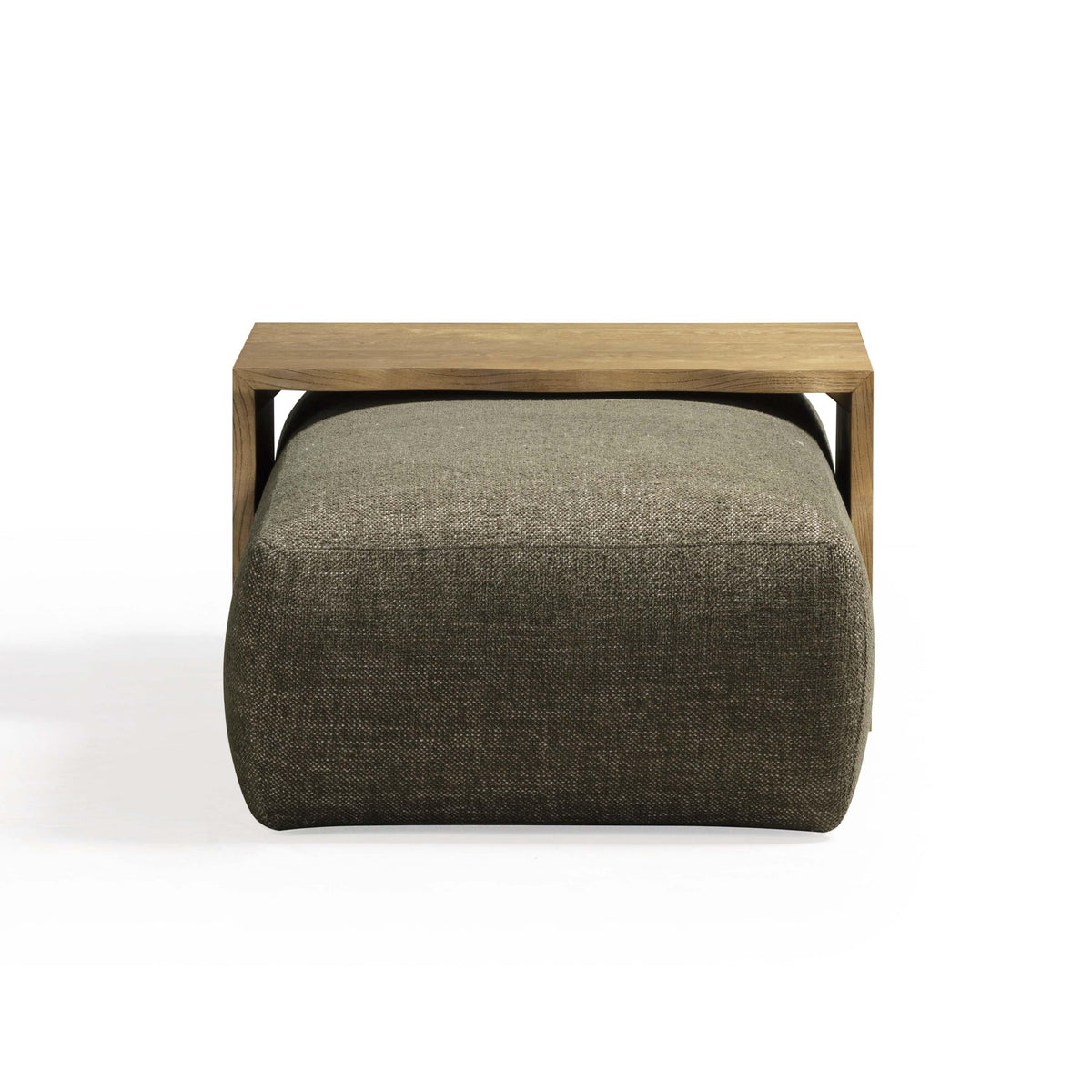 Spencer Green Performance Basketweave Ottoman with Coffee Table