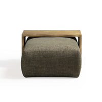 Spencer Green Performance Basketweave Ottoman with Coffee Table