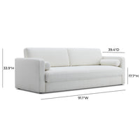 Reese  91" Cream Performance Boucle Sofa Bed