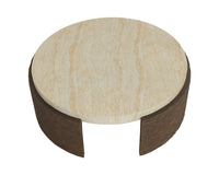 Mesa 50" Travertine Concrete Indoor/Outdoor Coffee Table