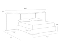 Clarimond Taupe & Light Moon Fabric King Bed with Brushed Gold