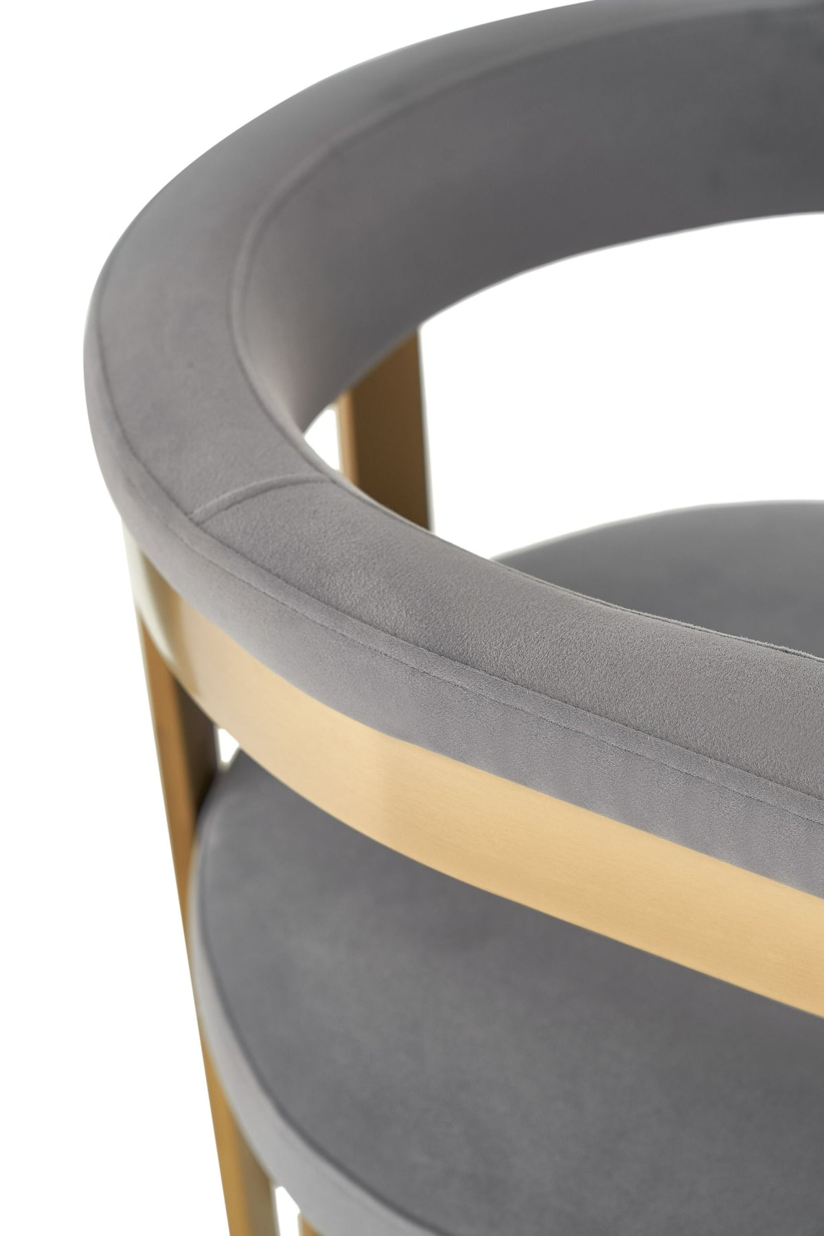 Thisbe Modern Grey Velvet + Champagne Gold Dining Chair