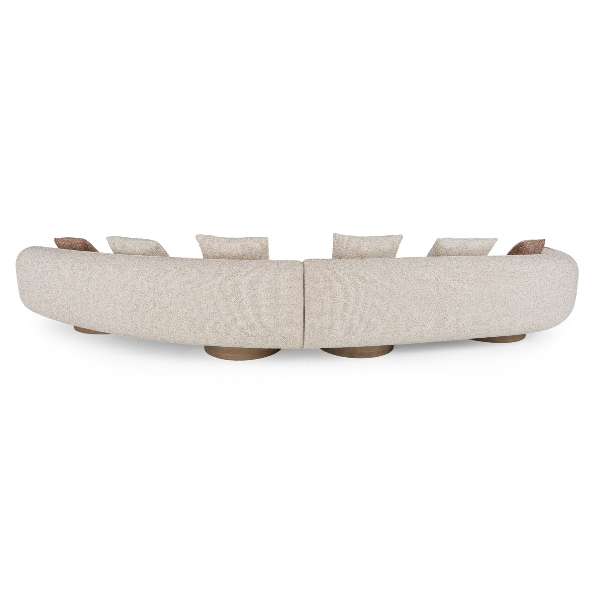 Olin 165.4" Modern 3-Piece Multicolored Boucle Fabric & Ash Sectional Sofa