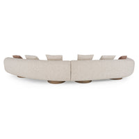 Olin 165.4" Modern 3-Piece Multicolored Boucle Fabric & Ash Sectional Sofa