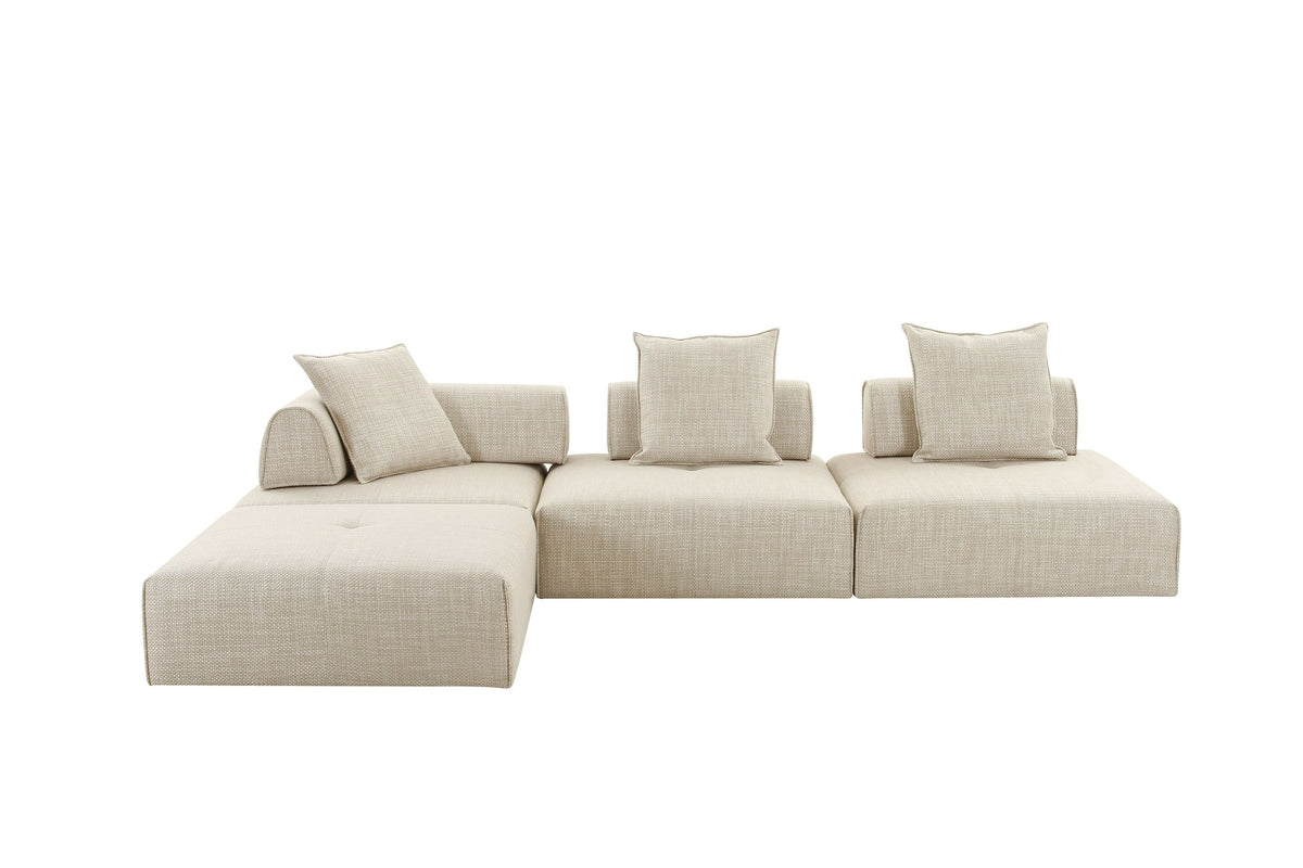 Montrose Beige Fabric Armless Modular Sectional Sofa