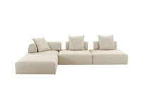 Montrose Beige Fabric Armless Modular Sectional Sofa