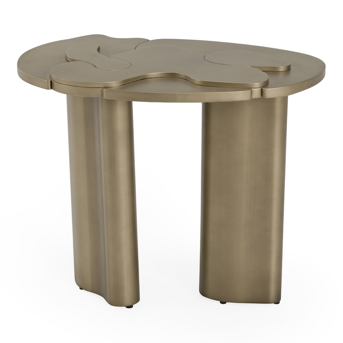 Meline Modern Antique Brass Nesting Coffee Table Set