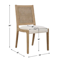 Coastal Rattan Upholstered Dining Chair (Set of 2)