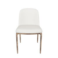 Nestor Cream Performance Fabric & Antique Brass Dining Chair (Set of 2)