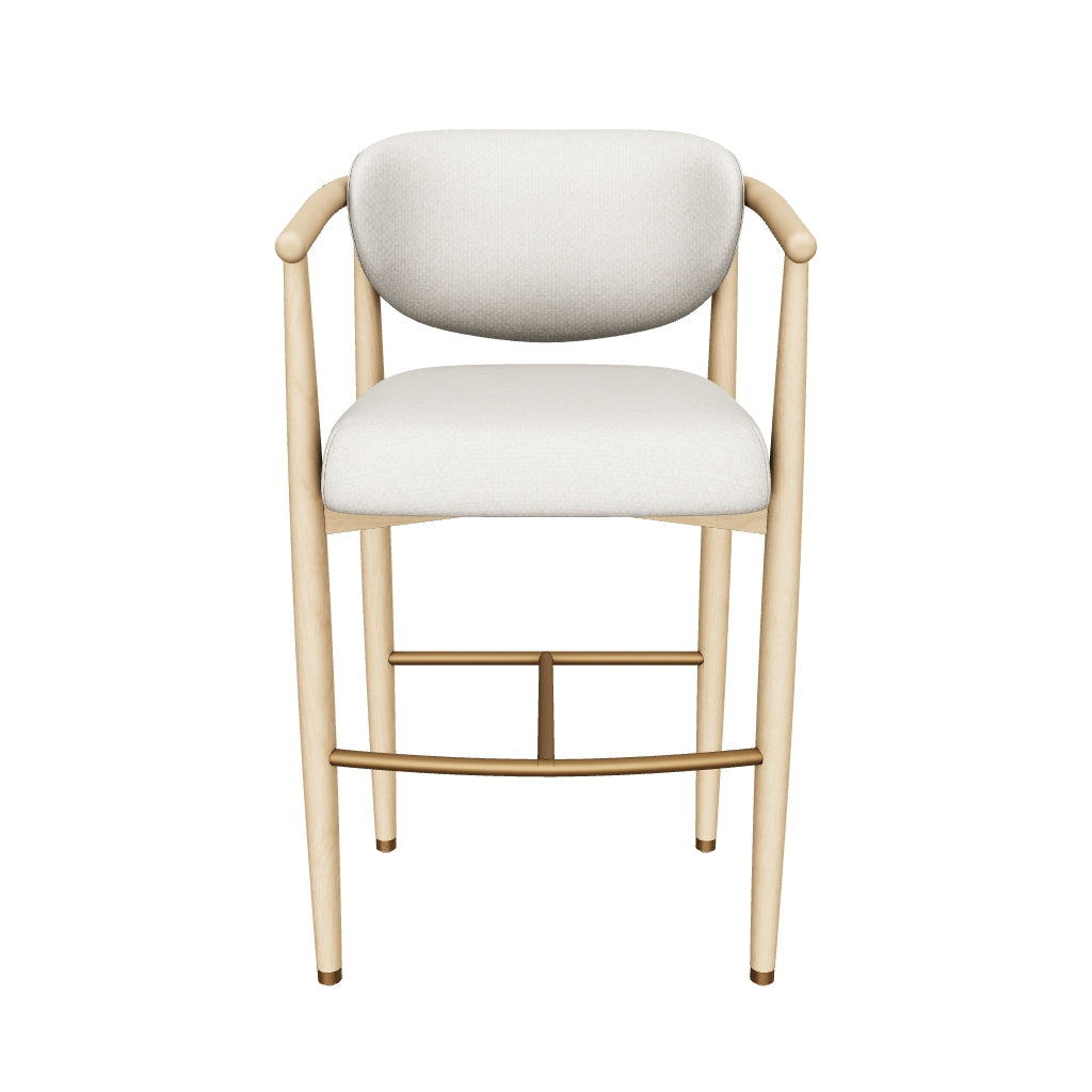 Sigrid Oatmeal Upholstered Oak Bar Stool
