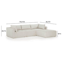 Karsyn 4-Piece Cream Performance Fabric Outdoor Modular Sectional