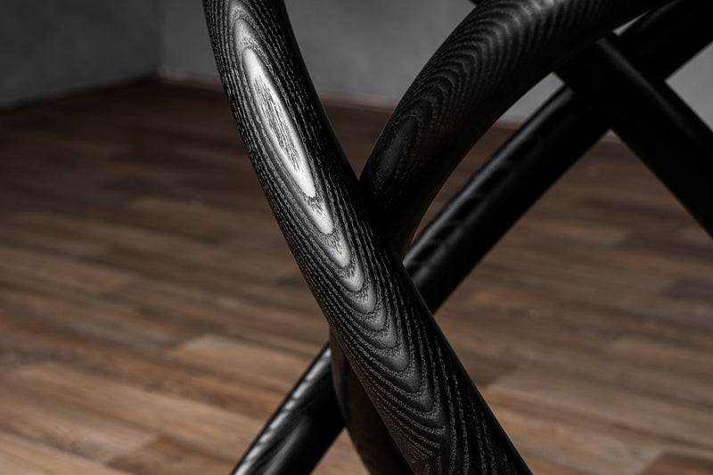 Caroline Modern Glass & Black Ash Dining Table