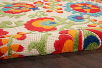 Annitra Indoor/Outdoor  Multicolor Summer Blosoms Area Rug - Elegance Collection
