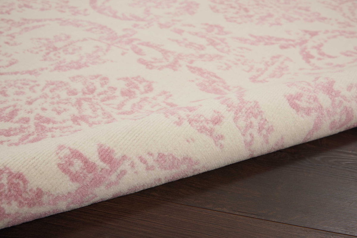 Southern Charm Ivory/Pink Demask Area Rug