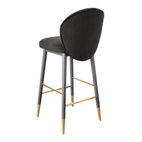 Elouise Grey Velvet Counter Stool - Luxury Living Collection