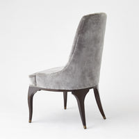 Channel Tufted Formal Gargoyle Velvet Dining Chair