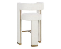 Adamina Light Barley Performance Fabric & Gold Bar Stool